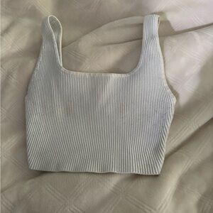 White babaton Aritzia square neck crop top